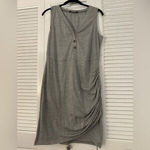 Gray side gathered dress